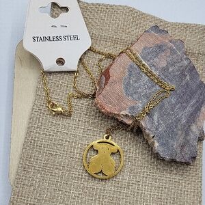 18k Plated Stainless Steel Bear Necklace